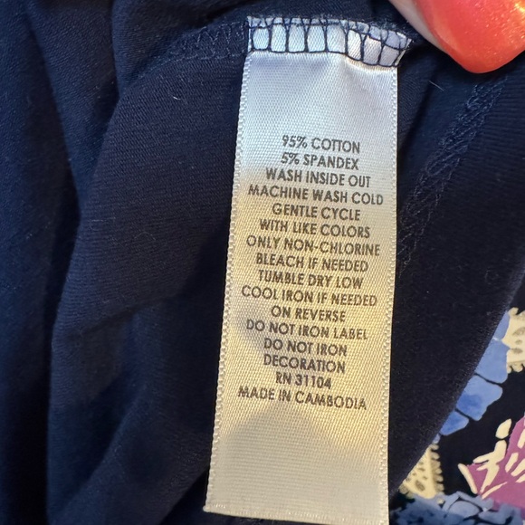 ❤️Kim Rogers Navy Blue Short Sleeve Tee w/SEAHORSE/STARFISH  LARGE/PETITE   #P - Picture 6 of 6